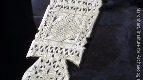 Spinnrocken auf einem Basar in Krujë 2016