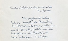 Fortsetzungsgesuch von Inge Bauer, April 1938.
