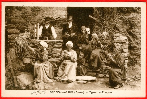 Corse, France, women spinning