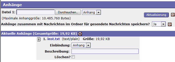 Web-Mail Attachments