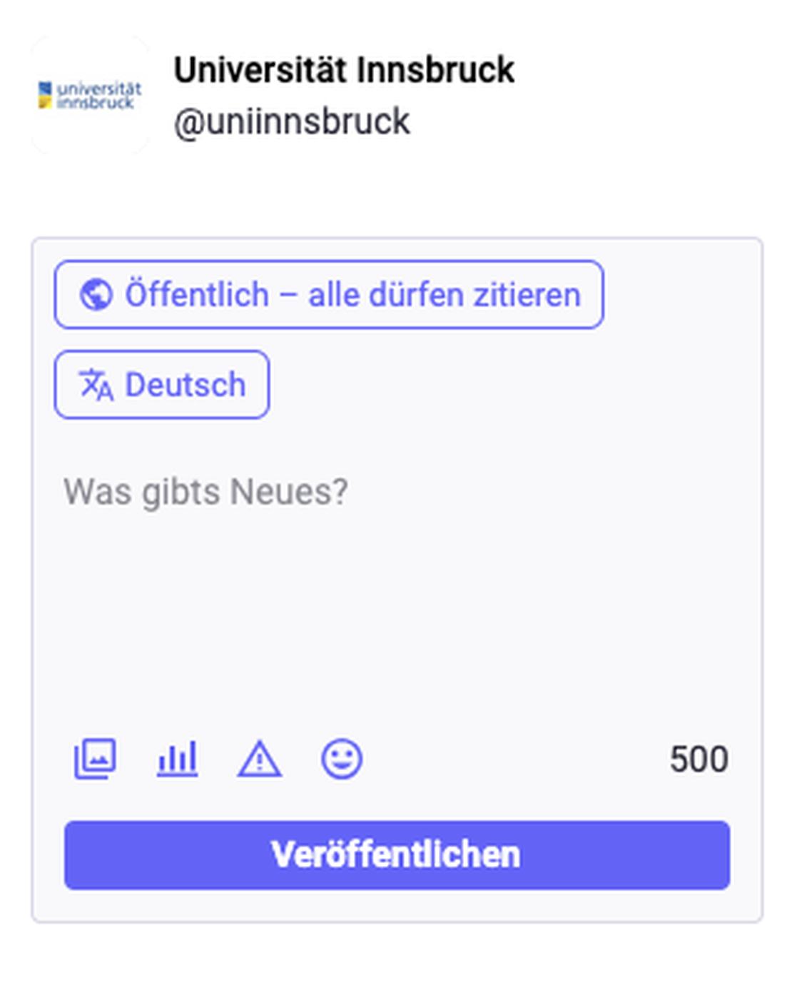 Screenshot von der Benutzeroberfläche