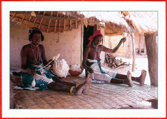 Senegal, women spinning cotton