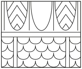 A-C1c/A1/C1a_B1/C1b (oben leere Palmetten und solche mit Zackenband mit Trennline, unten von Bändern unterteilte Schuppenfläche)