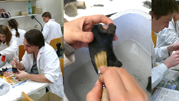 Reinigung der Keramikfragmente