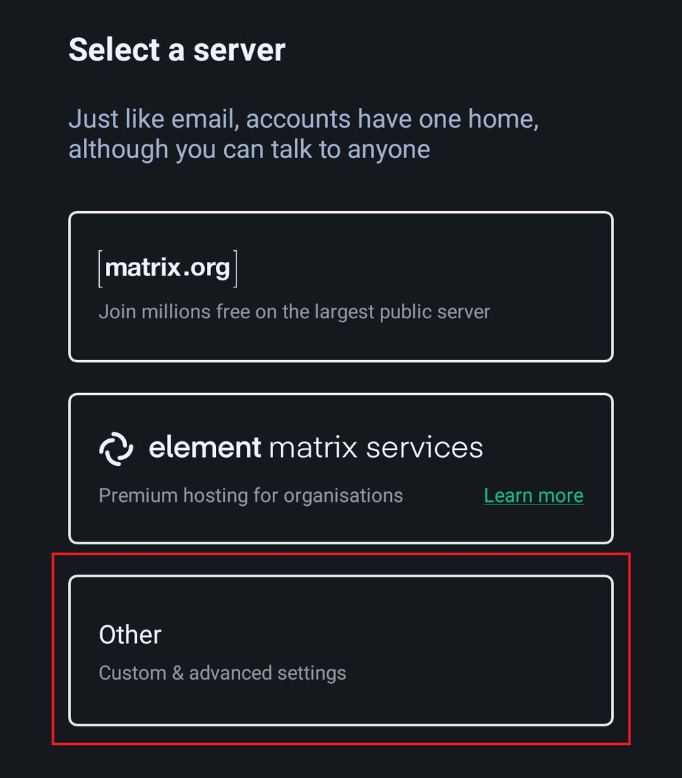 Anmeldung Android App Element