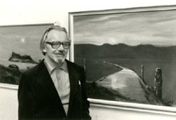 Karl Häupl bei einer Ausstellung