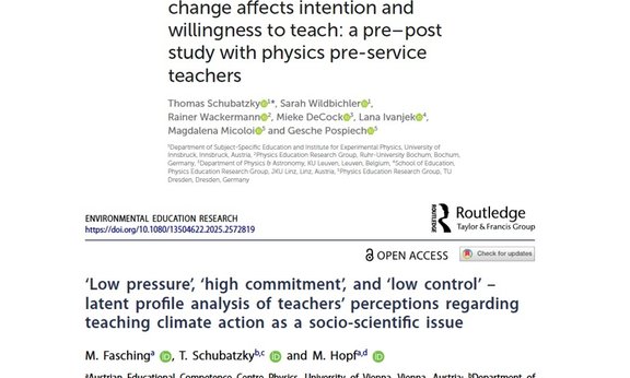 Titelangabe für zwei neue Publikationen zur Klimabildung