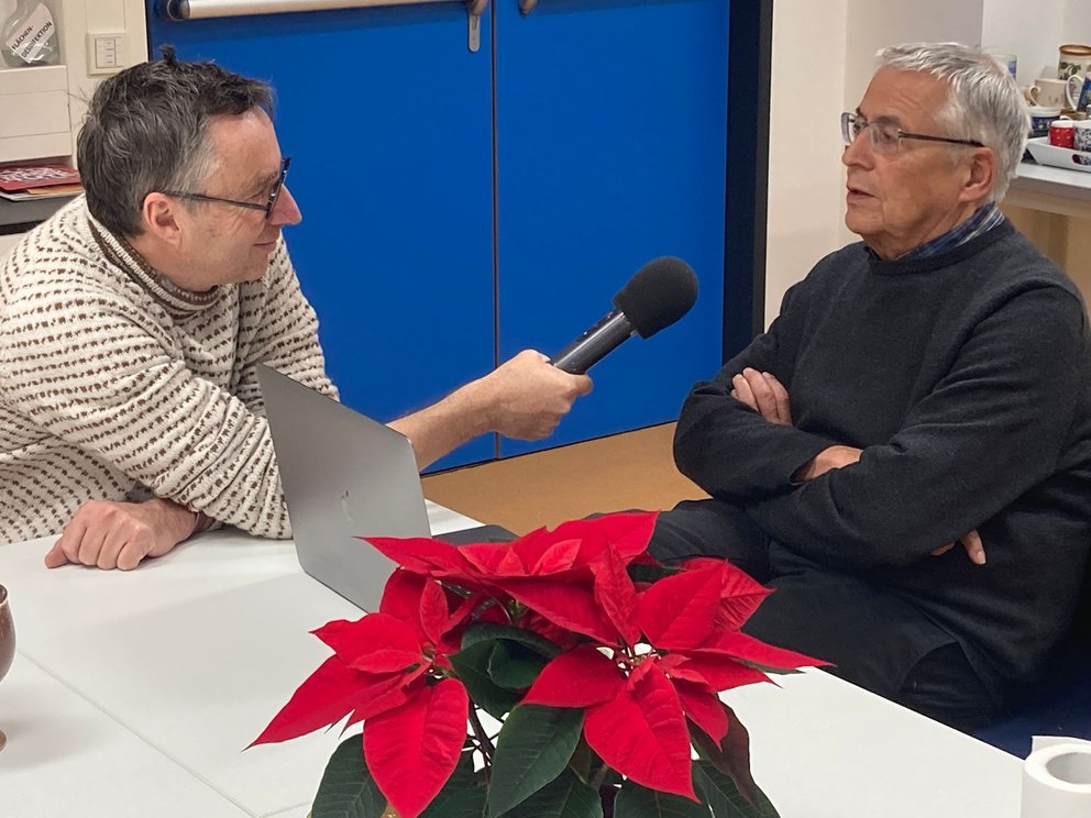 Interview Lothar Bodingbauer (Ö1) mit Prof. Manfred Schartl in Mondsee