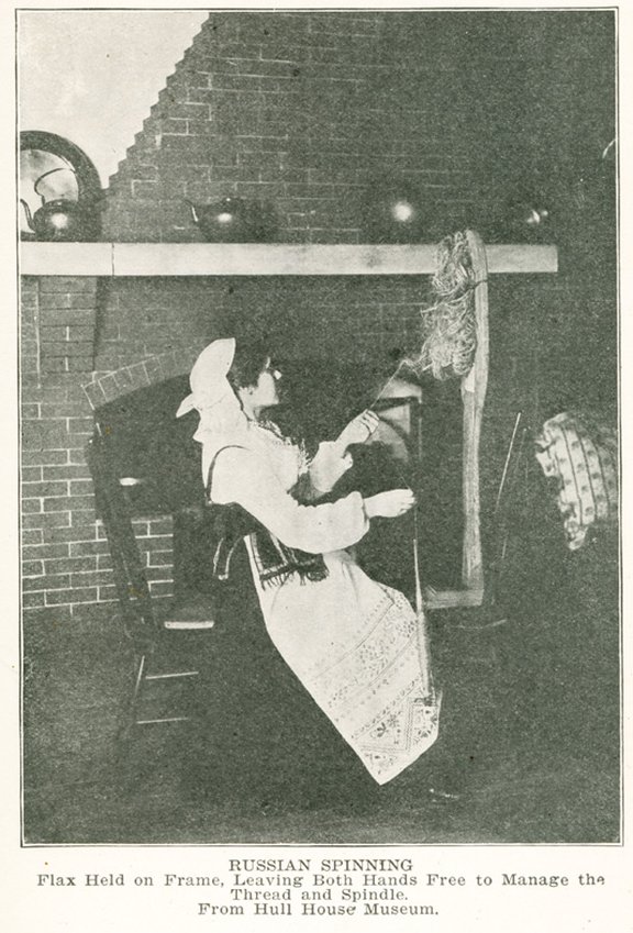 Russia, woman spinning