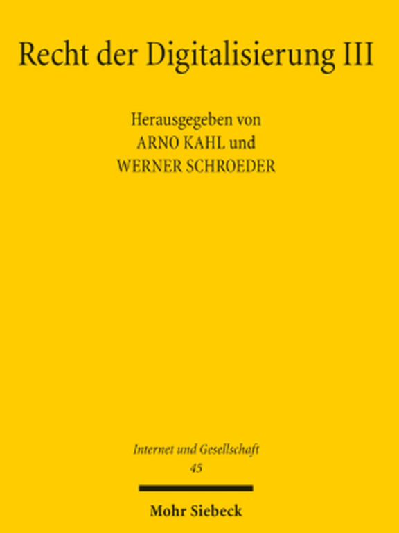 Recht der Digitalisierung III