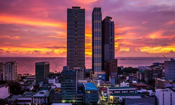 Foto von Manila City bei Sonnenuntergang