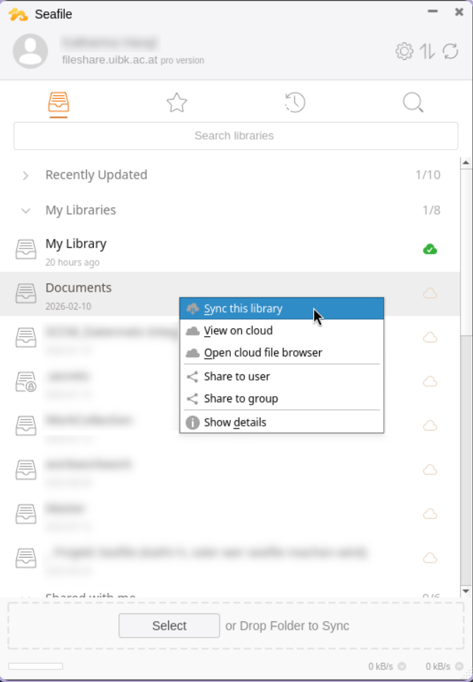 Funktion Sync this Library