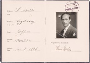 Mitgliedsausweis der Reichskammer der bildenden Künste für Hans Feßler. Original im Archiv für Bau.Kunst.Geschichte