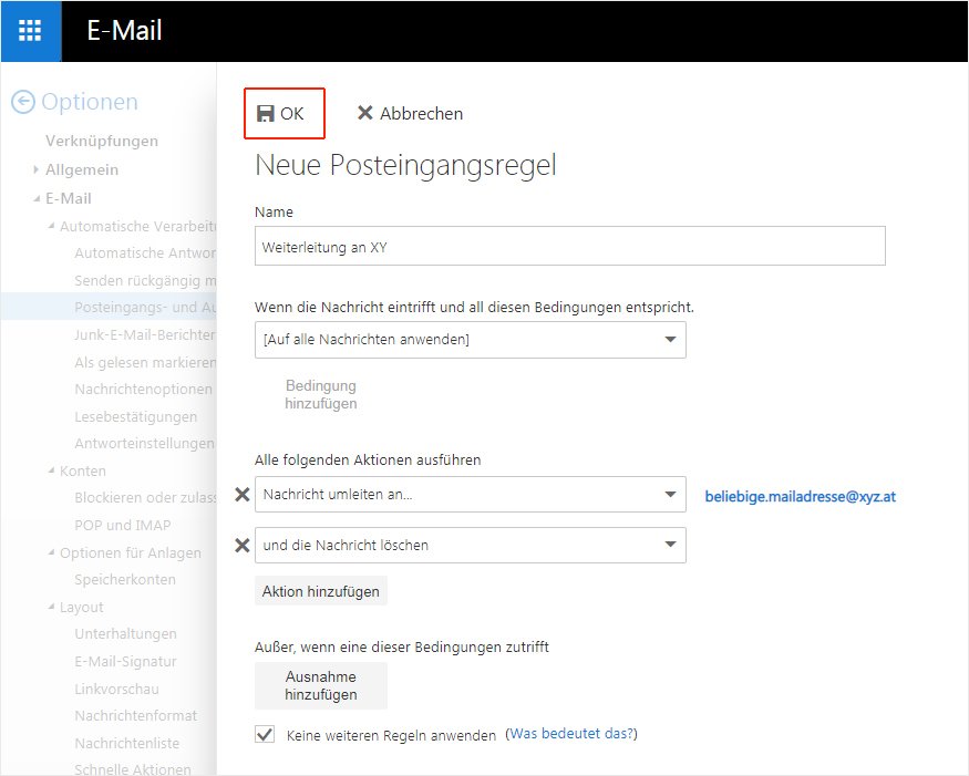 OWA Posteingangsregel 7