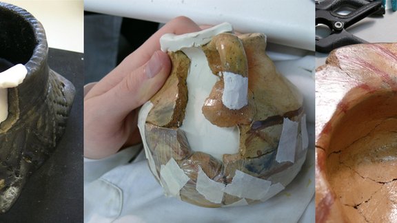 Ergänzung der Fehlstellen mit Gips