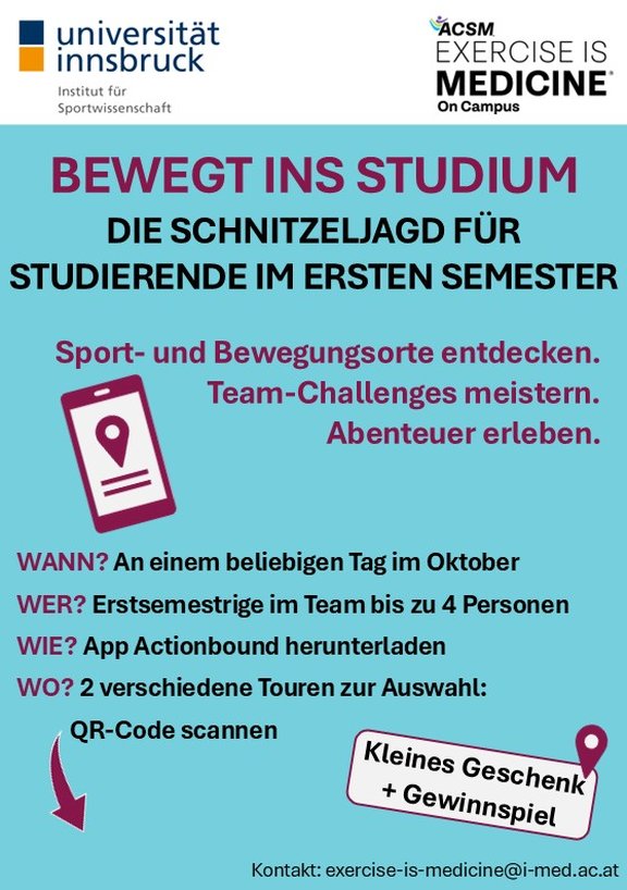 Bewegt ins Studium Information