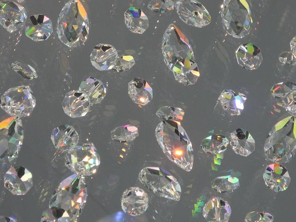 Swarovski Crystals shining in different colours