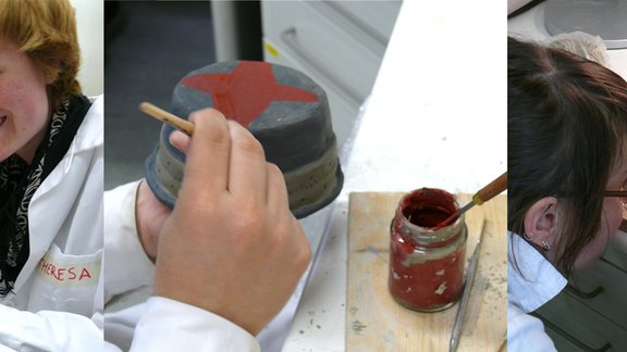 Bemalung der Gefäße mit pigmentiertem Schlicker