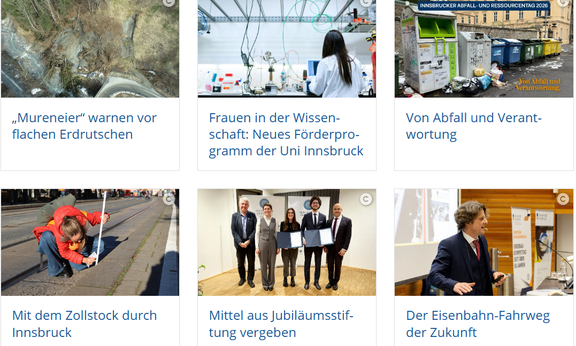 Screenshot der aktuellen News