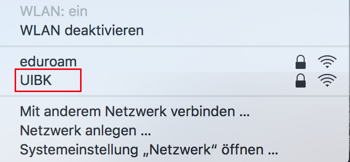 5 - Auswahl Netzwerk UIBK