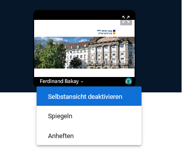 Selbstansicht deaktivieren