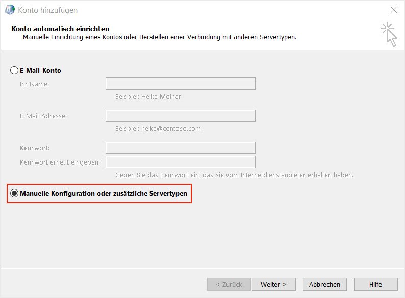 Outlook Systemsteuerung 2