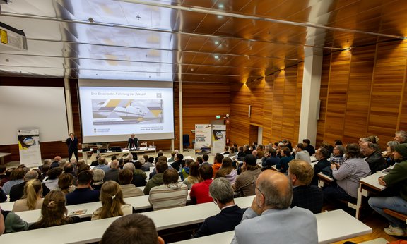 View from the back of the lecture hall during an event