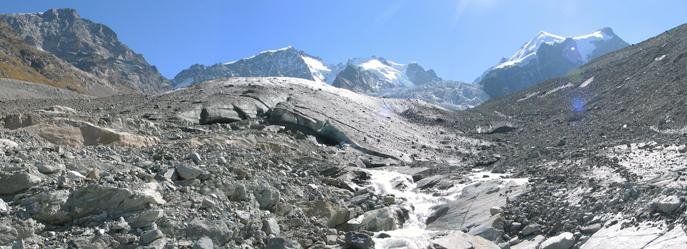 Modelling glacier length changes in Alps
