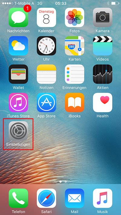 Einstellungen Apple iPhone