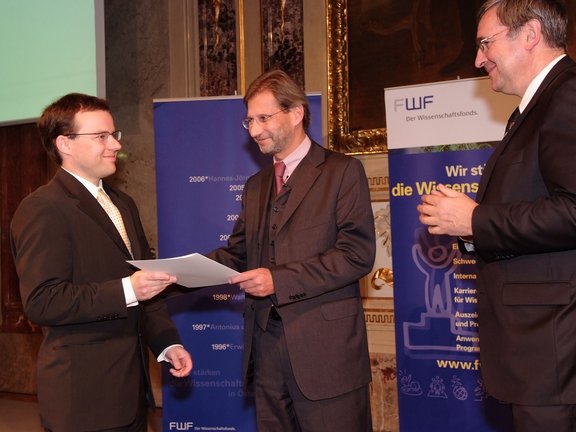 With Johannes Hahn and Christoph Kratky (presentation of the START-Awards).