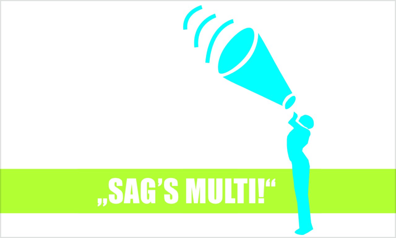 Logo des Redewettbewerbs SAG’S MULTI!