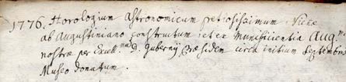 Seite aus dem Buch, die die astronomische Uhr beschreibt, ein historisches Instrument zur Bestimmung der Zeit und Sterne