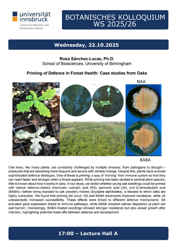 Priming of Defence in Forest Health: Case studies from Oaks