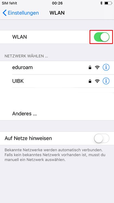 Apple WLAN aktivieren