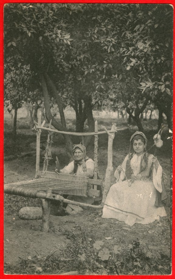 Greece, women spinning and weaving
