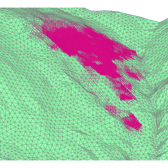 Simulation der Oberflächendeformationsvektoren