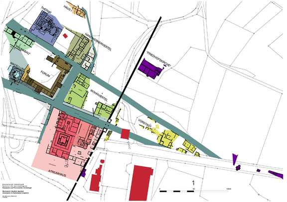 Übersichtsplan zu den römischen Bauten in Aguntum