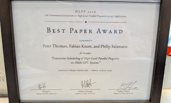 Urkunde Best paper award