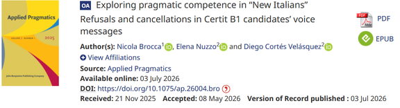 Cover Applied Pragmatics Artikel