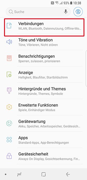 Android Einstellungen Verbindungen