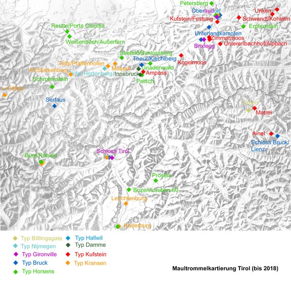 Maultrommeln Kartierung der Fundstellen