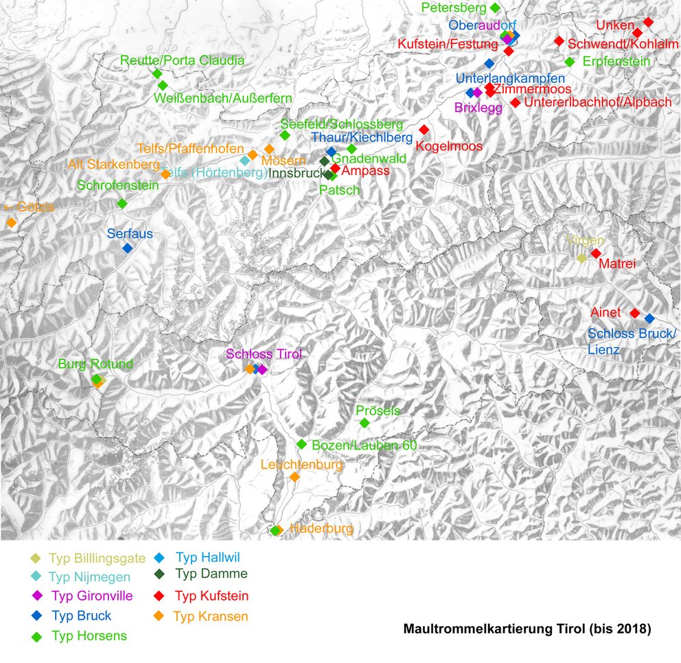 Kartierung Maultrommeln nach Typen