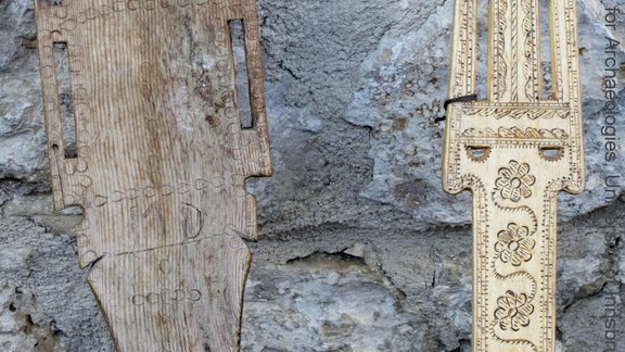 Spinnrocken auf einem Basar in Krujë 2016