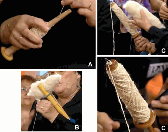 Spain, Almudévar, spindles for spinning and plying