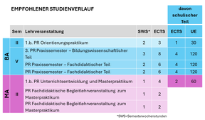 Empfohlener Studienverlauf