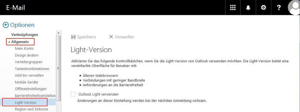 OWA Lightversion