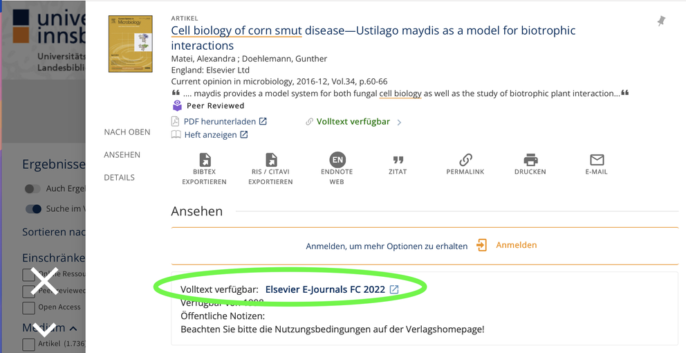 Screenshot aus BibSearch