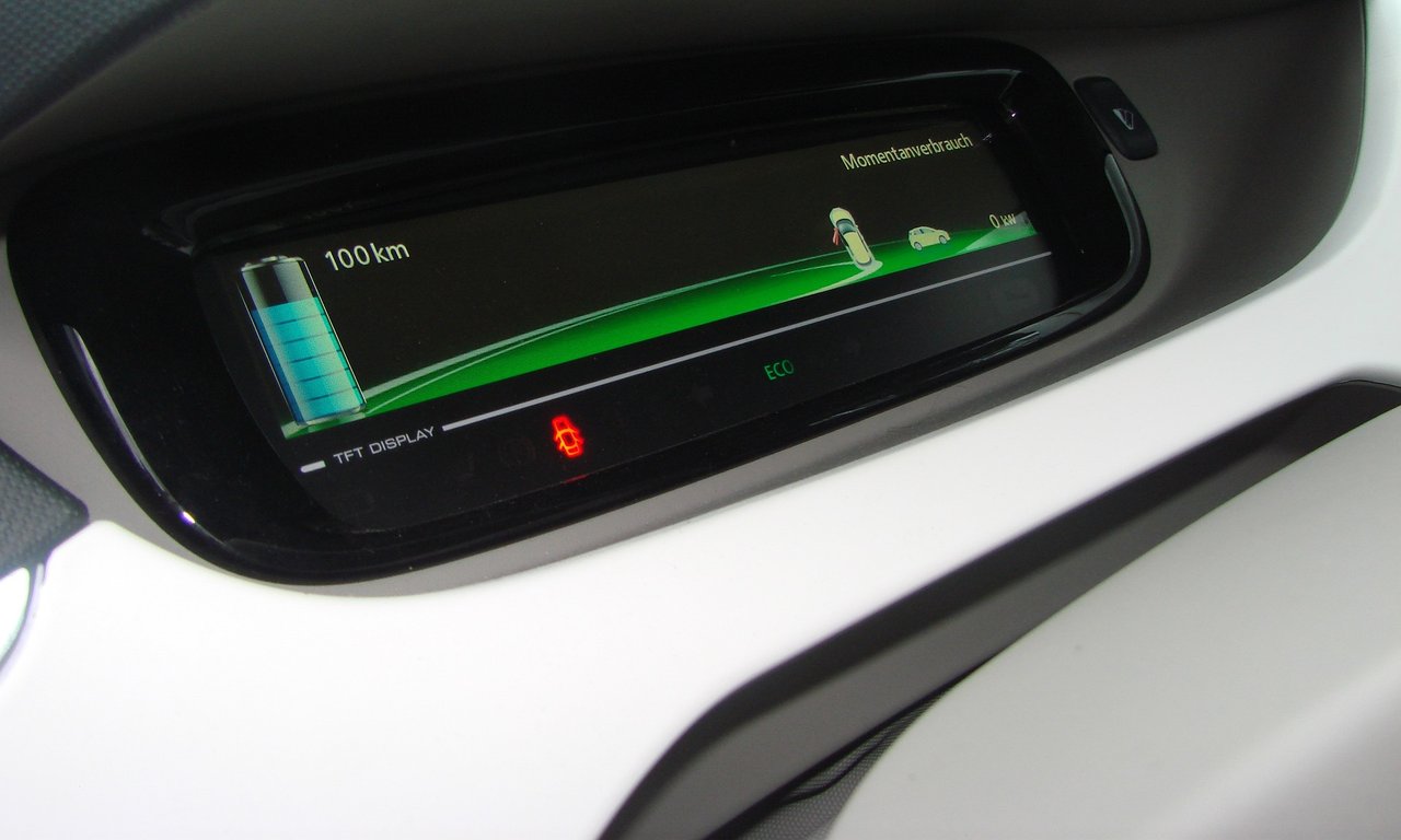 Ladestands-Anzeige bei einem Elektroauto