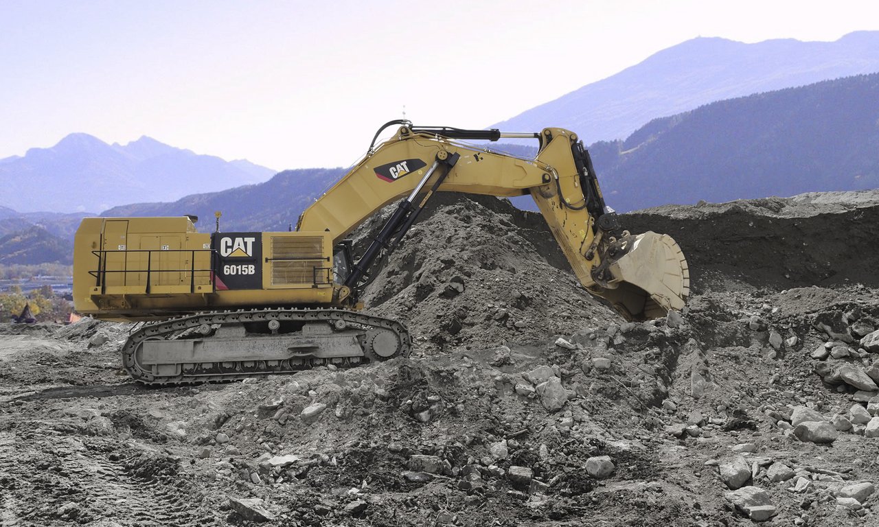 Bagger auf Baustelle