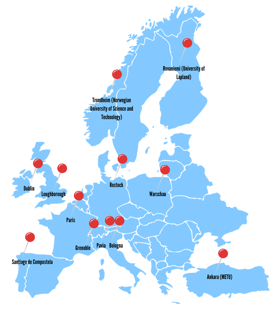 Europakarte mit unseren Partnerstädten